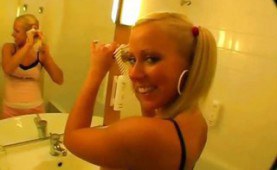 Blonde teen fucked in her ass