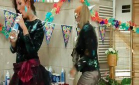 Two dirty babes celebrating a birthday