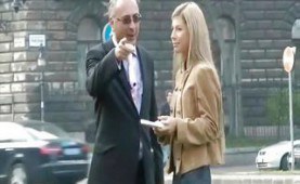 Petite teen fucks an old guy