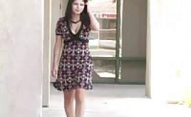 Marta touching her pussy in public