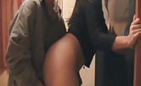 Amateurs having sex in front of the tv