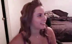 Horny amateur teen flashing her boobs