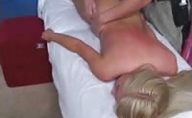 Brynn getting a massage & sucking cock 