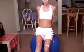 Teenager Chloe doing some hot exercises
