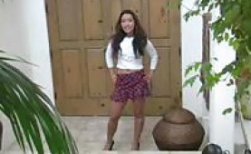 Sexy asian teen stripping naked