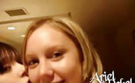 Two teen girls kissing passionately