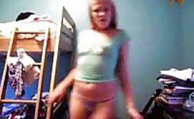 Really hot young teen doing a striptease