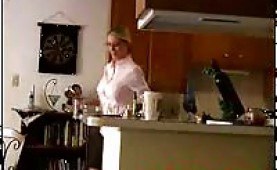 Sexy big titted teacher lets student ram her from behind