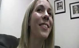 Blonde hottie goes all the way during a porn audition