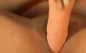 Sexy brunette fingering and toying her pussy