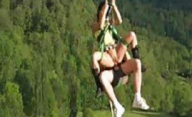 Rappelling Sexy Video - Mountainclimbing couple having sex hanging on a rope - AL4A