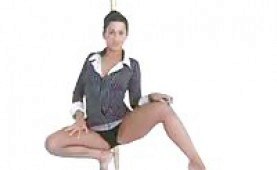 Exotic brunette does a sexy striptease