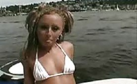Flat chested cutie nailed on a boat