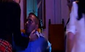 Three horny coeds teaming up on a dick