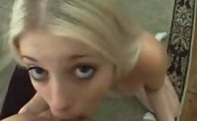 Slender blonde amateur fucked pov style
