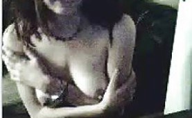 Topless amateur wife in front of the webcam