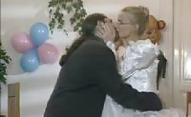 Blonde European bride gets licked and ass fucked 