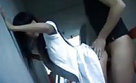 Horny teen couple having sex in public