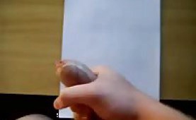 Guy jerking his dick until he cums