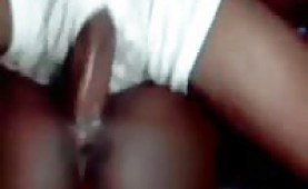 Upclose ebony amateur couple in action