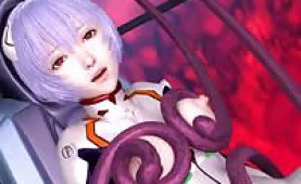 Animated babe drilled by tentacles