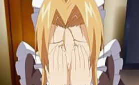 Lovely anime blonde tasting a cock