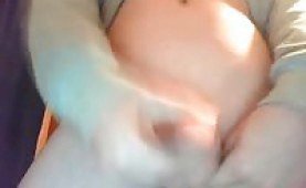 Guy jerking his dick in front of the webcam