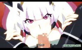 Busty hentai princess sucks dick