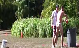 Horny gay guys love to play slosh ball