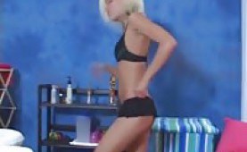 Skinny blonde teen doggiestyled