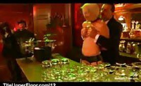 House slaves submitted at cocktail party in the upper floor