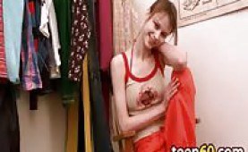 Horny teen teasing herself in front of the camera