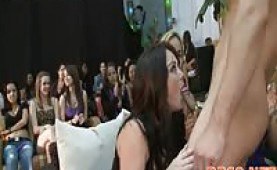 Wild partygirls sucking off male strippers