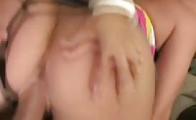 Two booty babes sharing a hard dick