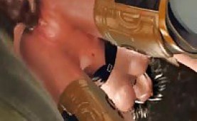 Beautiful 3d anime babe gets pounded by a monster