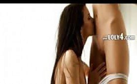 Blonde and brunette in erotic lesbian action