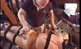 Muscled hunk gets dick electrocuted