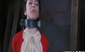 Slavegirl tied up and punished by a sadistic mistress