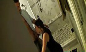 Horny couple having hot sex in the bathroom