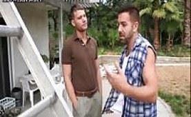 Gays builders having anal sex after work