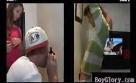 Boy facefucking a guy in gloryhole