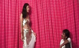 Indian bellydancer lets a guy play with her boobs
