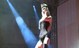 German hottie doing a striptease
