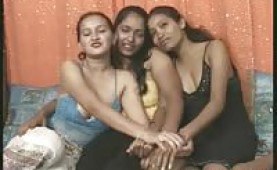 Three indian hotties nibbling on each others nipples