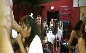 Drunk party girls sucking off male strippers