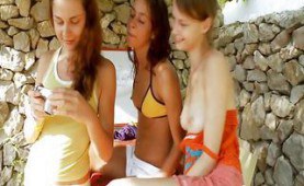 Three lezzies in the garden