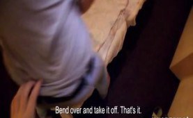 Skinny chick fucked for cash