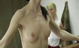 Nice girls receive a spanking