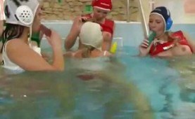 Lesbian water polo orgy