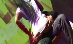 Big boobed stripper in a nurse uniform